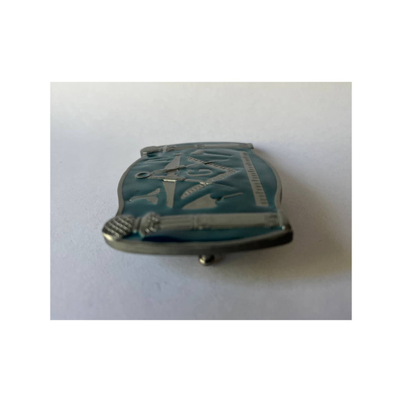Mason Aqua Blue Epoxy Belt Buckle - Picture 8 of 13